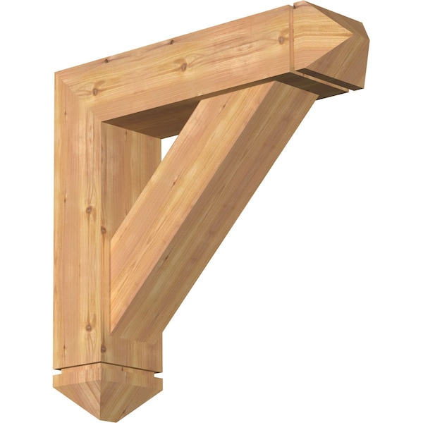 Ekena Millwork Traditional Arts and Crafts Smooth Bracket w/ Offset Brace, Western Red Cedar, 7 1/2"W x 30"D x 30"H BKT0806X30X30TRA03SWR - main